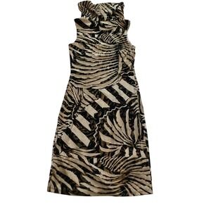 Joseph Ribkoff Zebra Metallic Sheath Dress Sleeveless Size 6‎ Canada